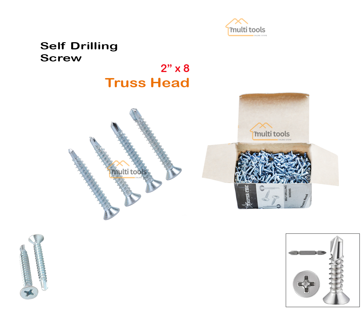 Self Drilling Screw 2 X 8 Truss Head